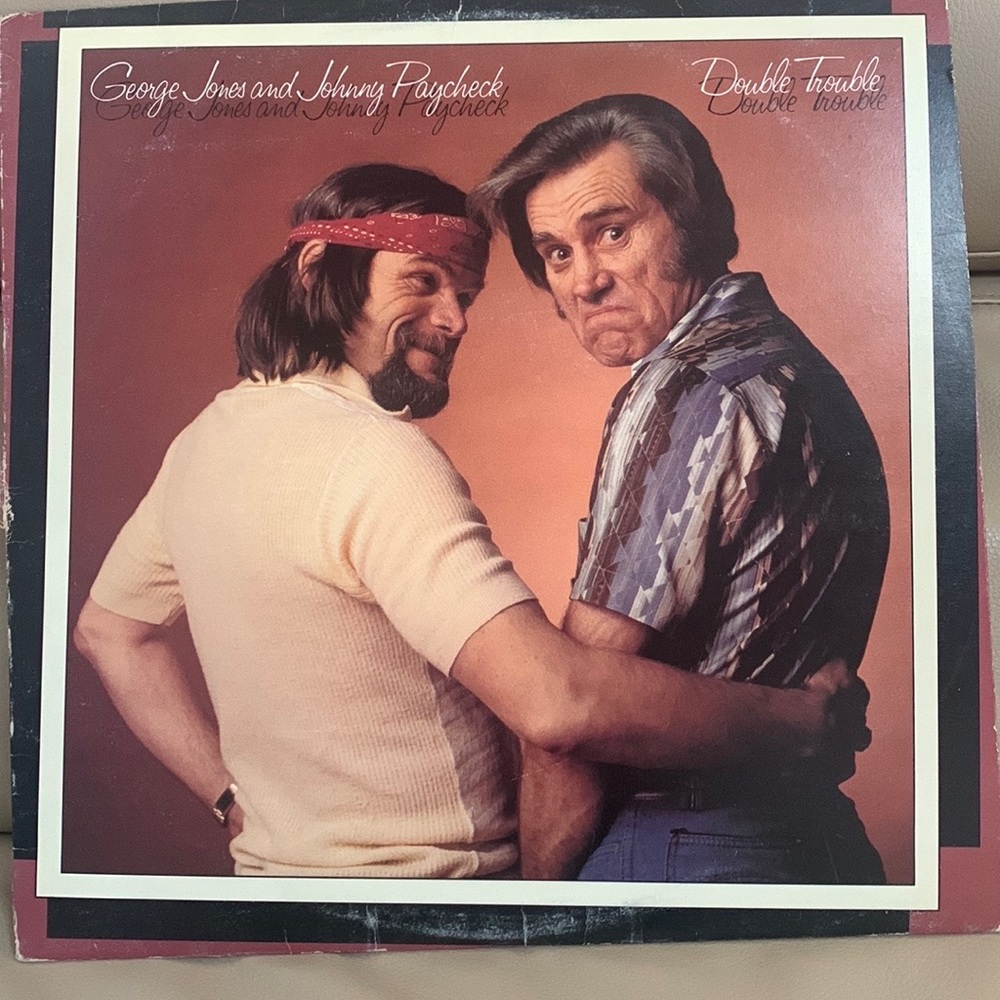George Jones and Johnny Paycheck Double Trouble 1980 Vinyl